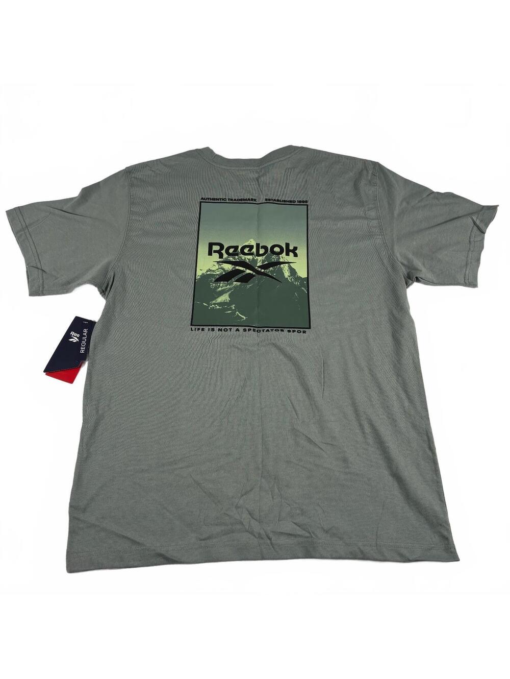 Reebok Men's Summit Short Sleeve Peak Green Graphic T-Shirt M